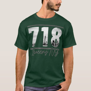 New York City 718 Netnummer Skyline Queens NY NYC T-shirt