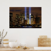 "New York City" 911 met Poster van Lichten (Keuken)