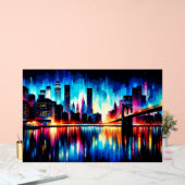 New York City Abstract 1103 Acryl Bord (Huwelijk)