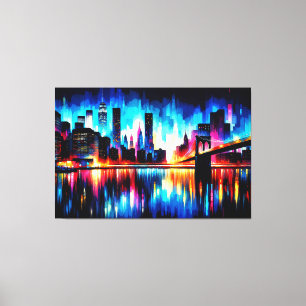 New York City Abstract 1103 Canvas Afdruk