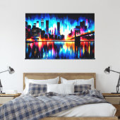 New York City Abstract 1103 Canvas Afdruk (Insitu (Slaapkamer))