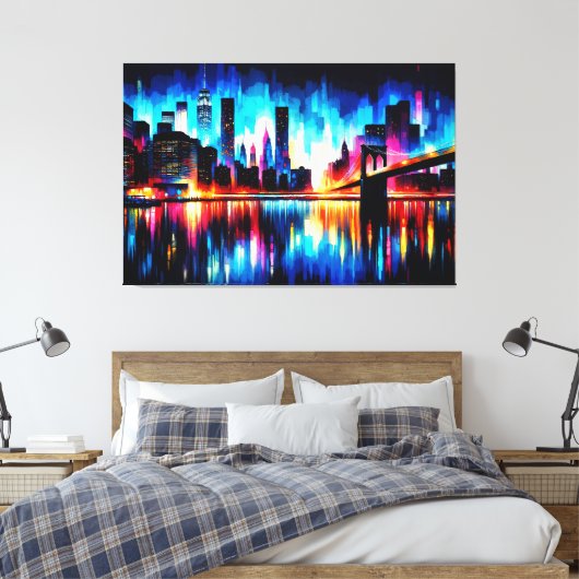 New York City Abstract 1103 Canvas Afdruk (Insitu (Slaapkamer))