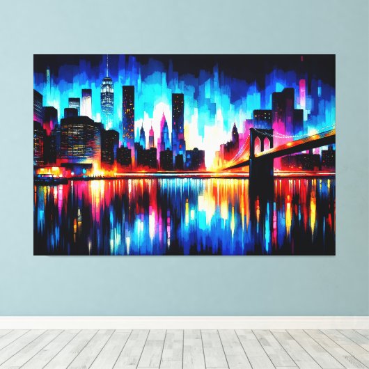 New York City Abstract 1103 Canvas Afdruk (Insitu (Houten vloer))