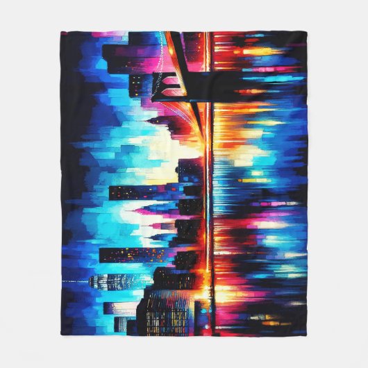 New York City Abstract 1103 Fleece Deken (Voorkant)