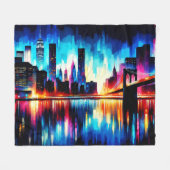 New York City Abstract 1103 Fleece Deken (Voorkant (Horizontaal))