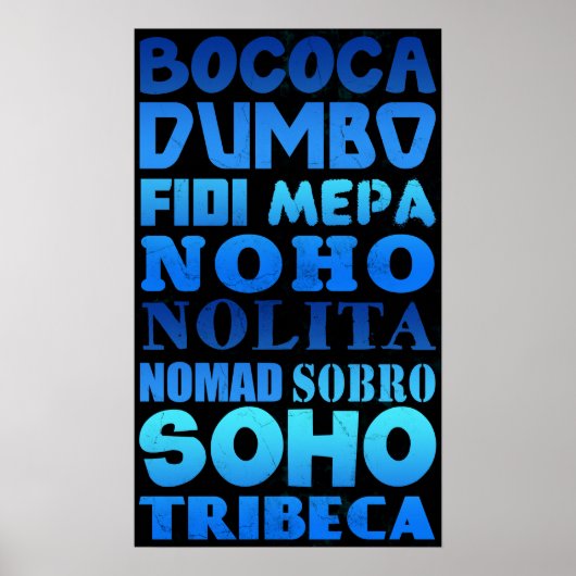 New York City Acronyms Poster (Voorkant)