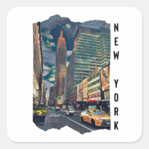 New York City Aesthethetische fotokunst Vierkante Sticker