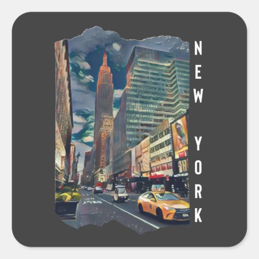 New York City Aesthethetische fotokunst Vierkante Sticker (Voorkant)