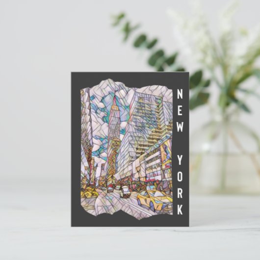 New York City Aesthetische mozaïekkunst Briefkaart (Staand voorkant)