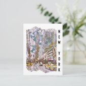 New York City Aesthetische mozaïekkunst Briefkaart (Staand voorkant)