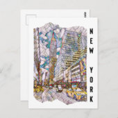 New York City Aesthetische mozaïekkunst Briefkaart (Voorkant / Achterkant)