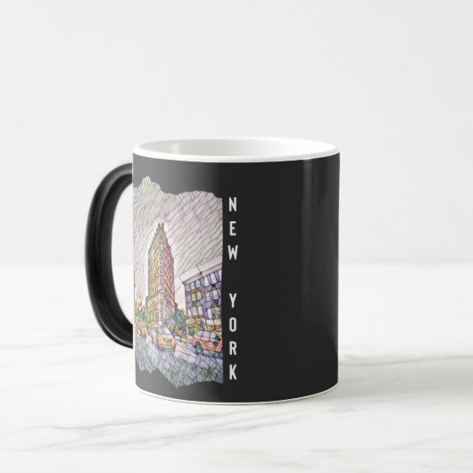 New York City Aesthetische mozaïekkunst Magische Mok (Voorkant links)