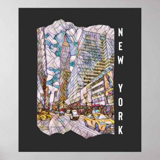 New York City Aesthetische mozaïekkunst Poster (Voorkant)