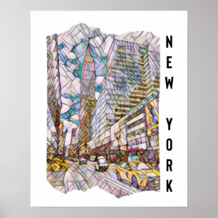 New York City Aesthetische mozaïekkunst Poster