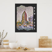 New York City Aesthetische mozaïekkunst Poster (Keuken)
