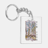 New York City Aesthetische mozaïekkunst Sleutelhanger (Voorkant Links)