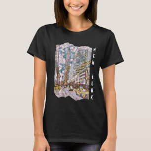 New York City Aesthetische mozaïekkunst T-shirt