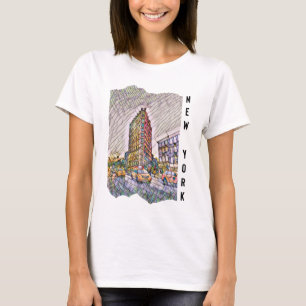 New York City Aesthetische mozaïekkunst T-shirt