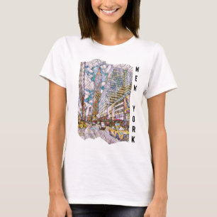 New York City Aesthetische mozaïekkunst T-shirt