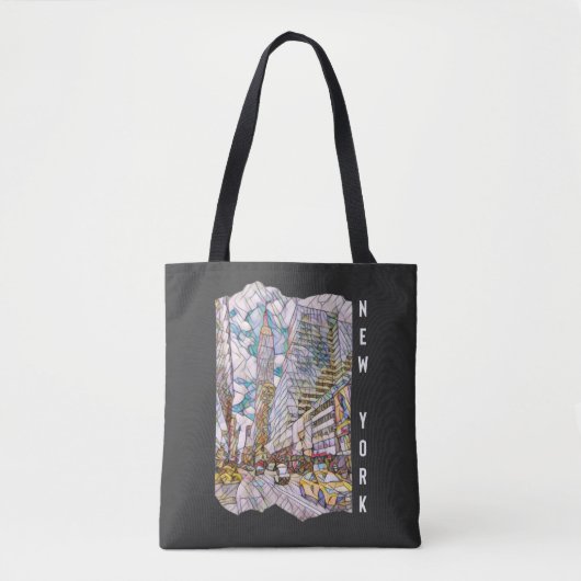 New York City Aesthetische mozaïekkunst Tote Bag (Voorkant)