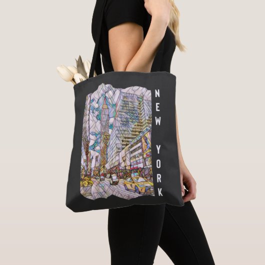 New York City Aesthetische mozaïekkunst Tote Bag (Dichtbij)
