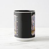 New York City Aesthetische mozaïekkunst Tweekleurige Koffiemok (Center)