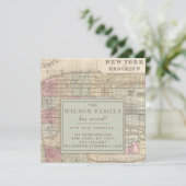 New York City Antiek Map Moving Announement Kaart (Staand voorkant)