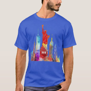 New York City Aquarel Vrijheidsbeeld NYC T-shirt