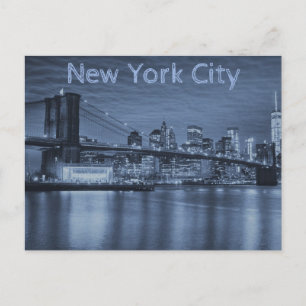 New York City Arctic Blue Skyline Briefkaart