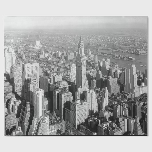  New York City Art Deco Skyscraper Cadeaupapier (Vlak)