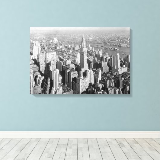 New York City Art Deco Skyscraper Canvas Afdruk (Insitu (Houten vloer))