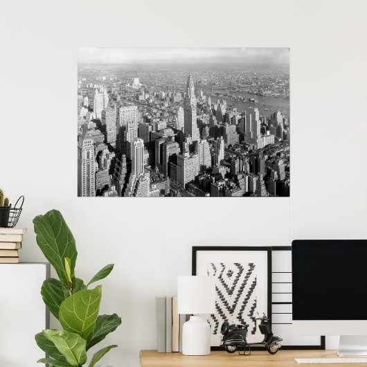 New York City Art Deco Skyscraper Poster (Thuiskantoor)