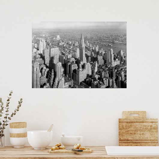 New York City Art Deco Skyscraper Poster (Keuken)