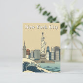  New York City Art Deco Waves Reizen Briefkaart (Staand voorkant)