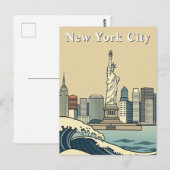  New York City Art Deco Waves Reizen Briefkaart (Voorkant / Achterkant)