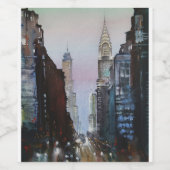 New york City art Wijn Etiket (Enkel label)