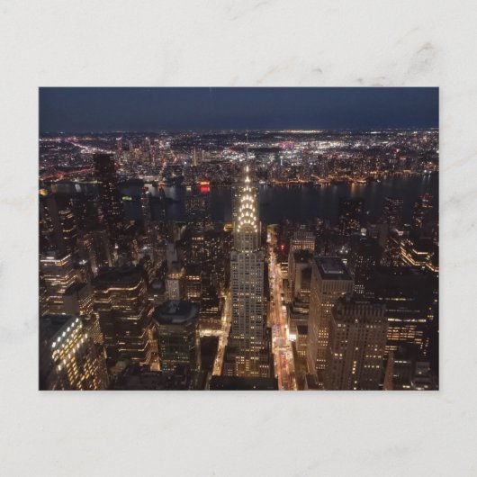 New York City at night - Chrysler Building Briefkaart (Voorkant)