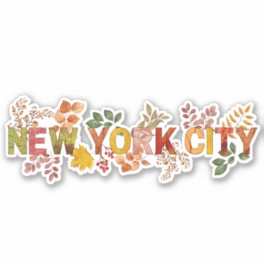 New York City Autumn Sticker (Voorkant)