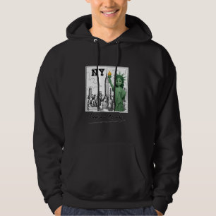 New York City Baby Vrijheidsbeeld Skyline Sketc Hoodie