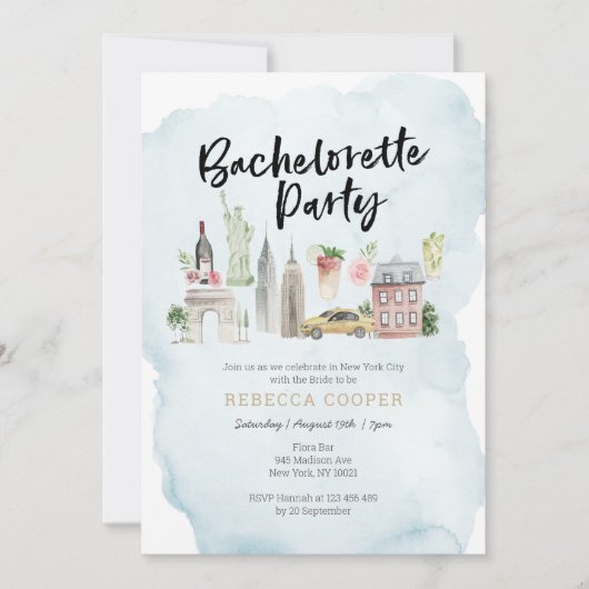 New YorK City Bachelorette Party uitnodiging (Voorkant)
