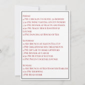 New York City Bachelorette Weekend reisschema Chic Kaart (Achterkant)