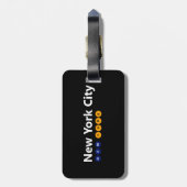 New York City Bagagelabel met lederen riem (Achterkant verticaal)