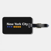 New York City Bagagelabel met lederen riem (Achterkant horizontaal)