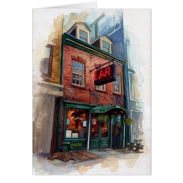 New York City Bar Illustration Cadeaukaart (Voorkant)