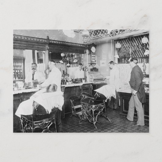 New York City Barber Shop, 1895 Briefkaart (Voorkant)