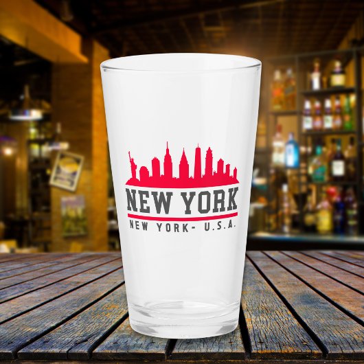 New York City Beautiful Fun Skyline Glas