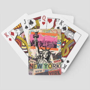 New York City Beeld van de Vrijheid Retro Punk Col Pokerkaarten