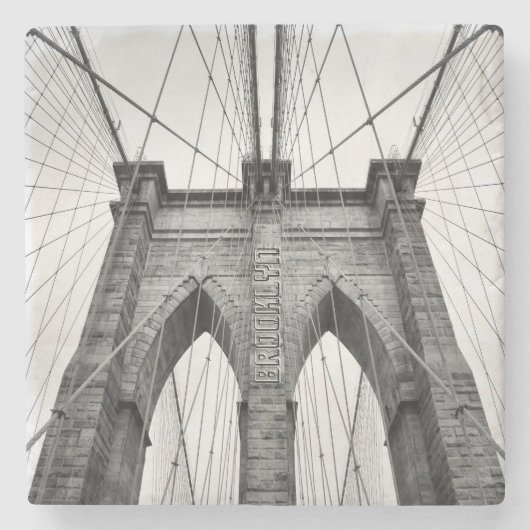 New-York City Beroemde Brooklyn Bridge Stenen Onderzetter (Voorkant)