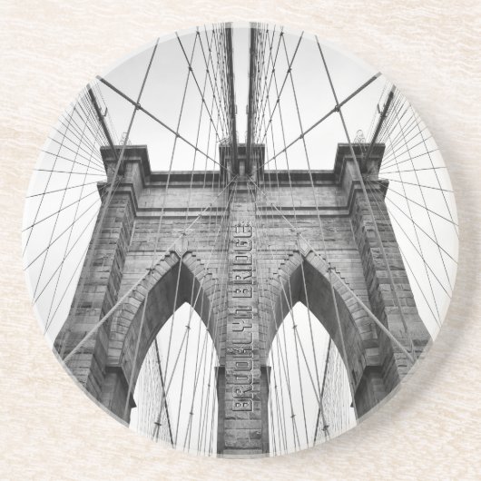 New-York City Beroemde Brooklyn Bridge Zandsteen Onderzetter (Voorkant)