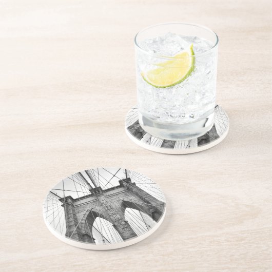 New-York City Beroemde Brooklyn Bridge Zandsteen Onderzetter (Zijkant)